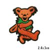 Grateful Dead Band Bear Steely Skull Embroidered Patches - Orange