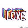 Peace & Love Iron On Embroidered Patches - Vibrant 3D Rainbow Love