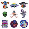 UFO Spacecraft Astronaut Aliens Iron On Embroidered Patches