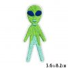 Space Alien Extraterrestrial Iron On Embroidered Patches - Galactic Green Alien