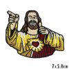 Egyptian Dieties Buddha Jesus Godheads Iron On Embroidered Patches - Jesus Loves You Thumbs Up Deity God