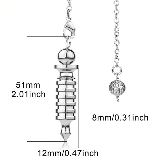 Metal Groove Pendulum Pendant Divination Dowsing Healing Jewelry Hypnosis Swing Chain - Dimensions