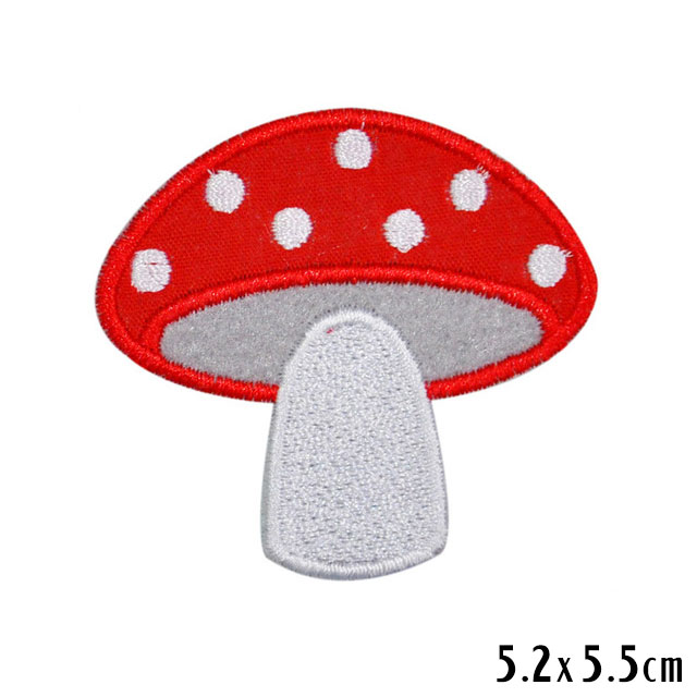 Mushroom-Red-White-Iron-On-Embroidery-Patch