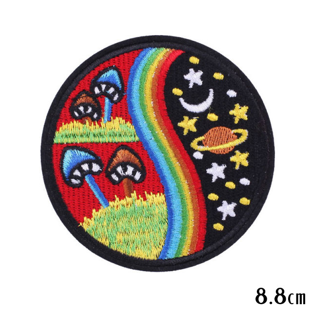 Mushroom-Space-Iron-On-Embroidery-Patch