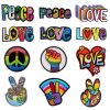 Peace & Love Iron On Embroidered Patches