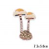 Psychedelic Mushrooms Shrooms Iron On Embroidered Patches - Brown Twin Fungi