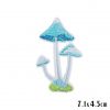 Psychedelic Mushrooms Shrooms Iron On Embroidered Patches - Blue Pan Cyan Fungi