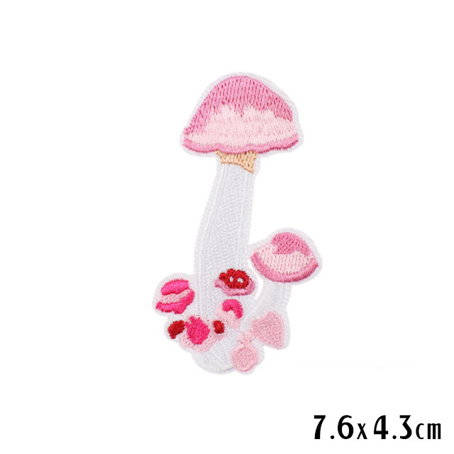 Small-Mushroom-Pink-Iron-On-Embroidery-Patch