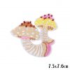Psychedelic Mushrooms Shrooms Iron On Embroidered Patches - Tan Fungi