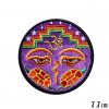 Yoga Aum Om Spiritual Lotus Yin Yang Iron On Embroidered Patches - Yoga Aum Om Spiritual Purple Deity Eyes Lotus