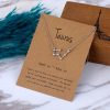 Crystal Constellation Zodiac Sign Silver Star Necklace Pendant - Taurus