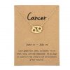 Gold Astrology Zodiac Star Sign Necklace Pendants - Cancer