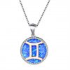 Opal Astrology Zodiac Star Sign Constellation Necklace Pendant - Gemini