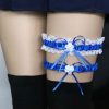 2Pcs/Set Sexy Bowknot Lace Leg Garter Belt - Blue
