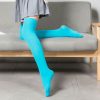 Colored Velvet Thigh High Nylon Stockings Sexy Pantyhose Socks - Blue