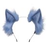 Cosplay Cat Kitten Furry Faux Fur Fox Fluffy Animal Ears Headband Headwear - Blue