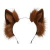 Cosplay Cat Kitten Furry Faux Fur Fox Fluffy Animal Ears Headband Headwear - Brown