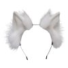 Cosplay Cat Kitten Furry Faux Fur Fox Fluffy Animal Ears Headband Headwear - White
