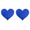 Glitter Heart Nipple Covers Sexy Breast Stickers Self Adhesive Pasties - Blue