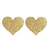 Glitter Heart Nipple Covers Sexy Breast Stickers Self Adhesive Pasties - Gold