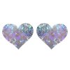 Holographic Lizard Skin Nipple Covers Sexy Breast Stickers Self Adhesive Pasties - Heart
