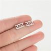 Lucky Angel Number Stainless Steel Earring Studs 111 222 333 444 555 666 777 888 999 Jewelry - 222