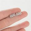 Lucky Angel Number Stainless Steel Earring Studs 111 222 333 444 555 666 777 888 999 Jewelry - 666