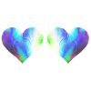 Rainbow Holographic Nipple Covers Sexy Breast Stickers Self Adhesive Pasties - Heart