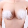 Sexy Feather Fluffy Nipple Covers Sexy Breast Stickers Self Adhesive Pasties - White
