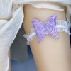 Sexy Lace Butterfly Leg Garter Belt - Purple