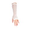 Sexy Long Diamond Fishnet Gloves Mesh Mitten Punk Goth Cosplay - White