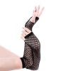 Sexy Long Fishnet Gloves Fingerless Mesh Mitten Punk Goth Cosplay - Black