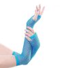 Sexy Long Fishnet Gloves Fingerless Mesh Mitten Punk Goth Cosplay - Blue