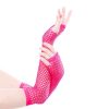 Sexy Long Fishnet Gloves Fingerless Mesh Mitten Punk Goth Cosplay - Fuchsia