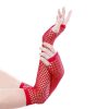 Sexy Long Fishnet Gloves Fingerless Mesh Mitten Punk Goth Cosplay - Red