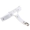 Sexy PU Leather Punk Goth Heart Leg Garter Belt Stockings Suspender - White