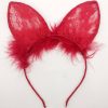 Sexy Sweet Lace Feather Cosplay Bunny Rabbit Ears Animal Ears Headband Headwear - Red