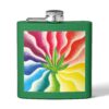 Prismatic Cannabis 6oz Stainless Steel Flask - 6oz, Green