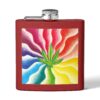 Prismatic Cannabis 6oz Stainless Steel Flask - 6oz, Red