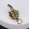 Brass Middle Finger Keychain Pendant Trinket