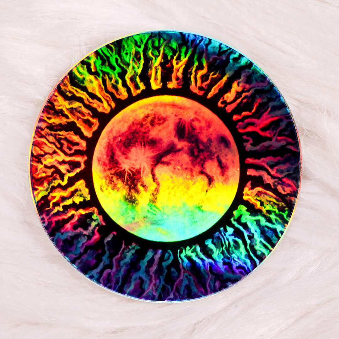 Electric Moon Holographic Vinyl Waterproof Sticker Rainbow Holo Laptop Decal 2