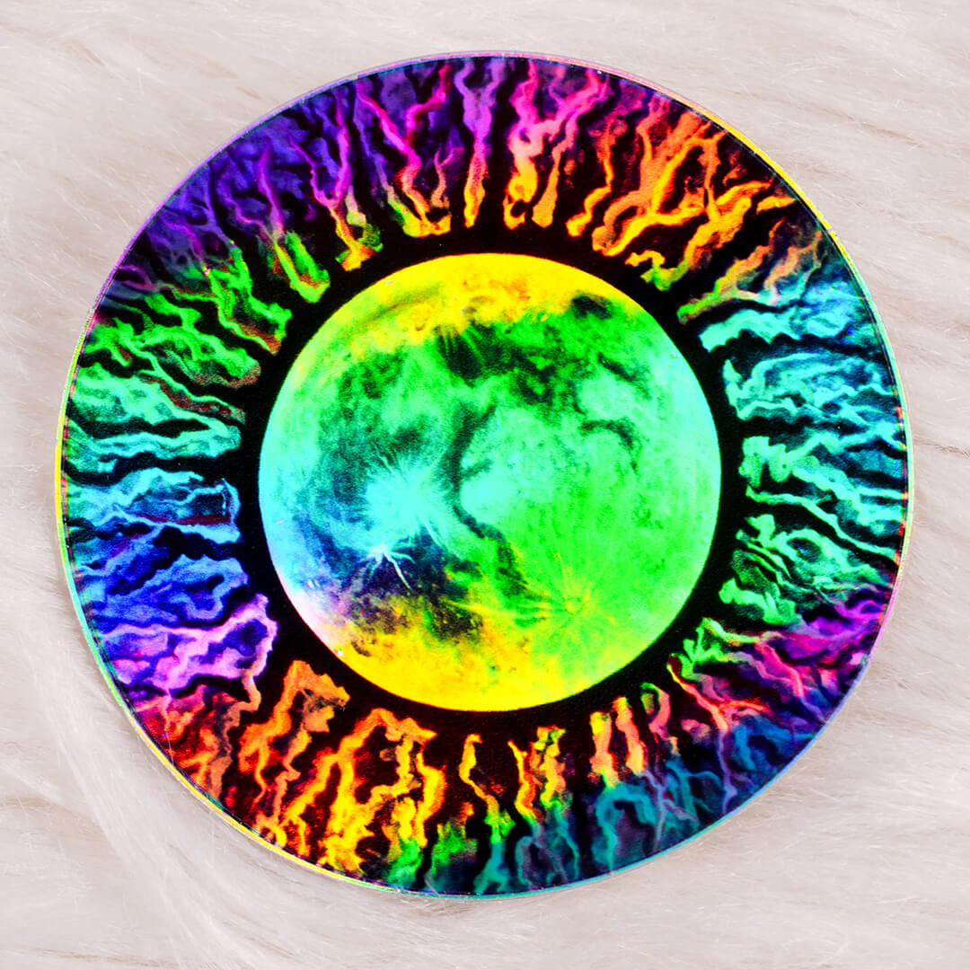 Electric Moon Holographic Vinyl Waterproof Sticker Rainbow Holo Laptop Decal 3