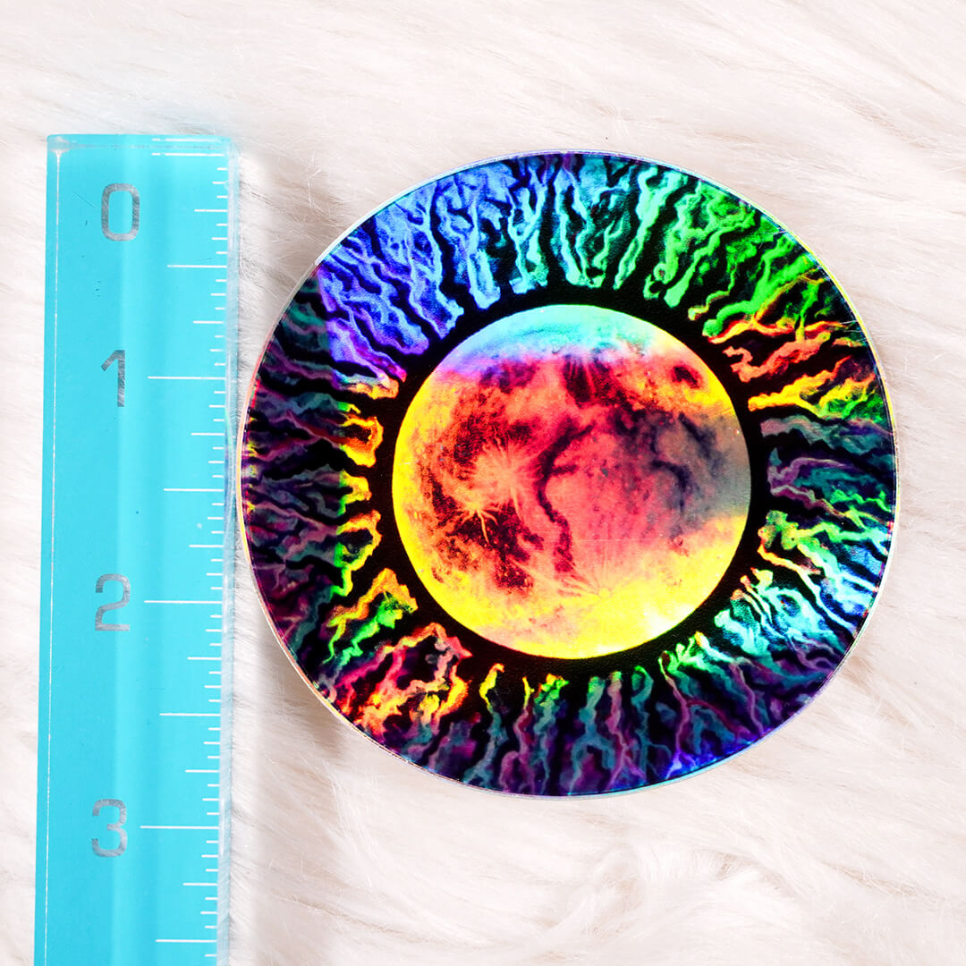 Electric Moon Holographic Vinyl Waterproof Sticker Rainbow Holo Laptop Decal 4
