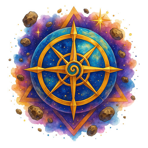 46-Hilda-Outer-Belt-Cluster-Astrology-Art-Astrological-Symbol-Esoteric-Artwork-Celestial-Universe-Art-Cosmic-Space-Image